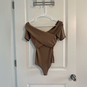 Off the shoulder ruched bodysuit